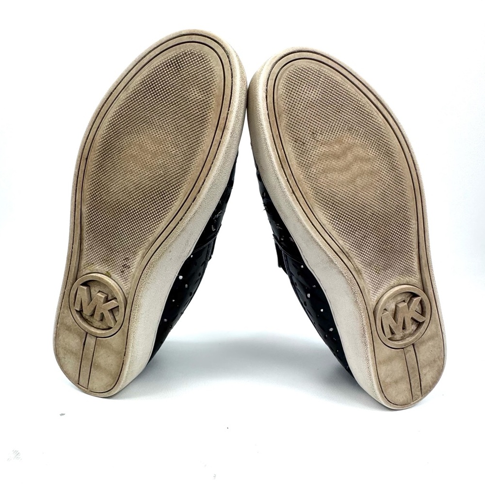 MICHAEL Michael Kors KEATON Leather Lasered Pull On Skate Sneakers black sz 6.5 - Picture 13 of 16